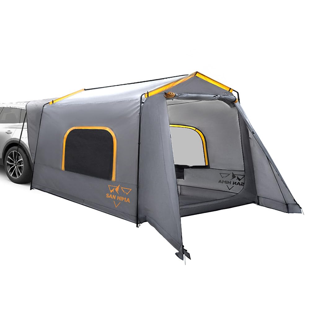 SanHima SUV Tent for Camping with Gull Wing Awning - Waterproof Up to 8 Person Car Tent for Family, Van Jeep CUV Model Y, 8Ft x 