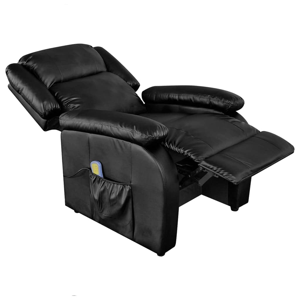 vidaXL Adjustable Massage Recliner Brown Faux Leather - Comfortable, Durable, with Side Pocket, Easy Assembly