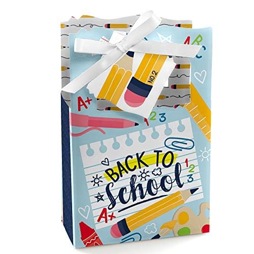 Big Dot of Happiness Back to School - First Day of School Classroom Decorations and Favor Boxes - Set of 12