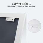 Amorho Bathroom Mirror, 36X32 Inch White Thick Metal Framed Wall Mirrors For Over Sink, Bedroom, Living Room, Entryway, Rectangl
