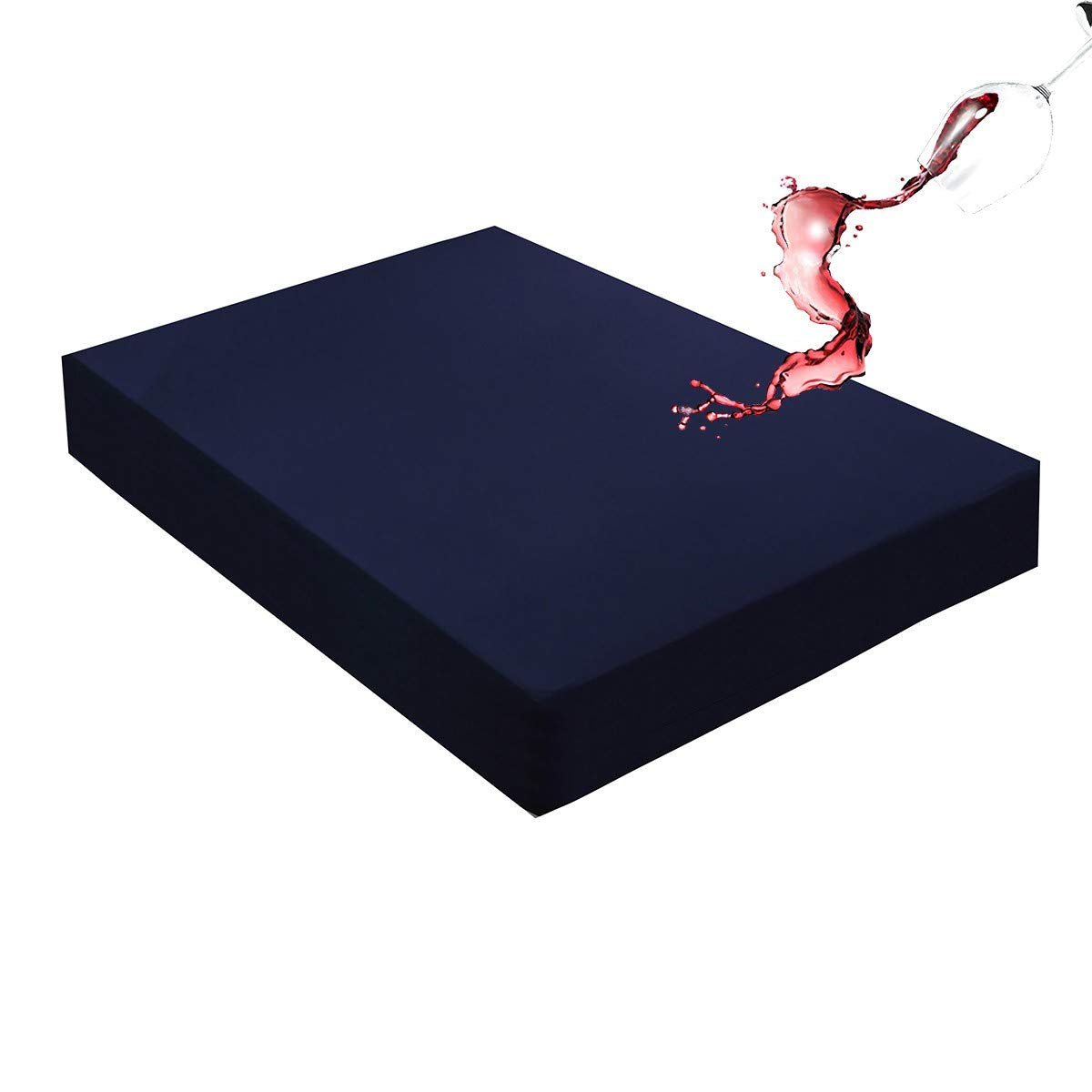 Mecerock 6 Colors Navy Blue King Size Waterproof Mattress Protector Washable Mattress Cover Fitted To 18' Deep