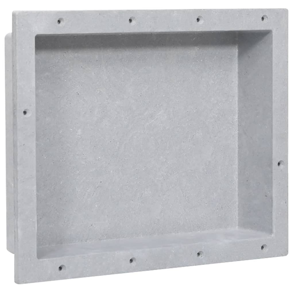 vidaXL Shower Niche Storage Shelf - Matt Gray Resin Construction - Ample Organizational Space 16.1&quot;x20.1&quot;x3.9&quot; - Easy to Assemble