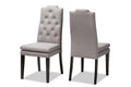 Baxton Studio Dylin Modern and Contemporary Gray Fabric Upholstered Button Tufted Wood Dining Chair Set