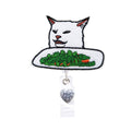 Reelfun Smudge The Table Cat Meme Salad Retractable Badge Reel Id Tag, Funny Gift For Friend
