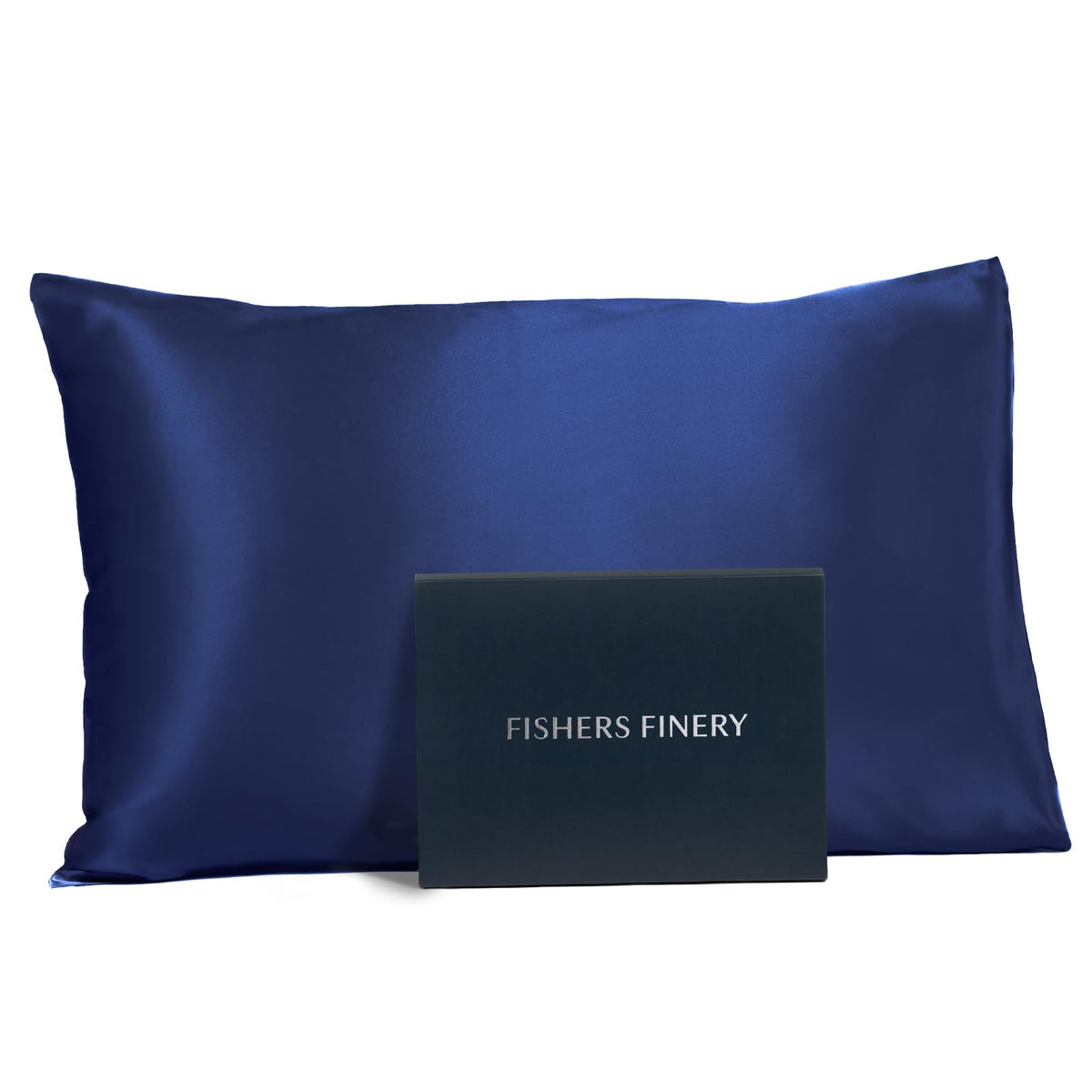 Fishers Finery 19Mm 100% Pure Mulberry Silk Pillowcase, Good Housekeeping Quality Tested (Navy, Q)