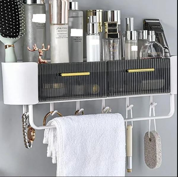 ULTREOS Neutral Wall Mounted Storage Shelf, MultiPurpose Organizer, Ample Space for Bathroom Essentials, Kitchen Utensils, Cosm