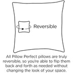 Pillow Perfect Stripe Indoor/Outdoor Accent Throw Pillow, Plush Fill, Weather, And Fade Resistant, Floor - 25' X 25', Black/Wh