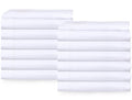 24 Bulk Pack Queen Flat Sheets (90'X110') Bright White T-200 Percale Hotel Linen, Extra Soft And Comfortable