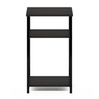 Furinno Just 3-Tier Metal Frame End Table with Storage Shelves, 1-Pack, Espresso