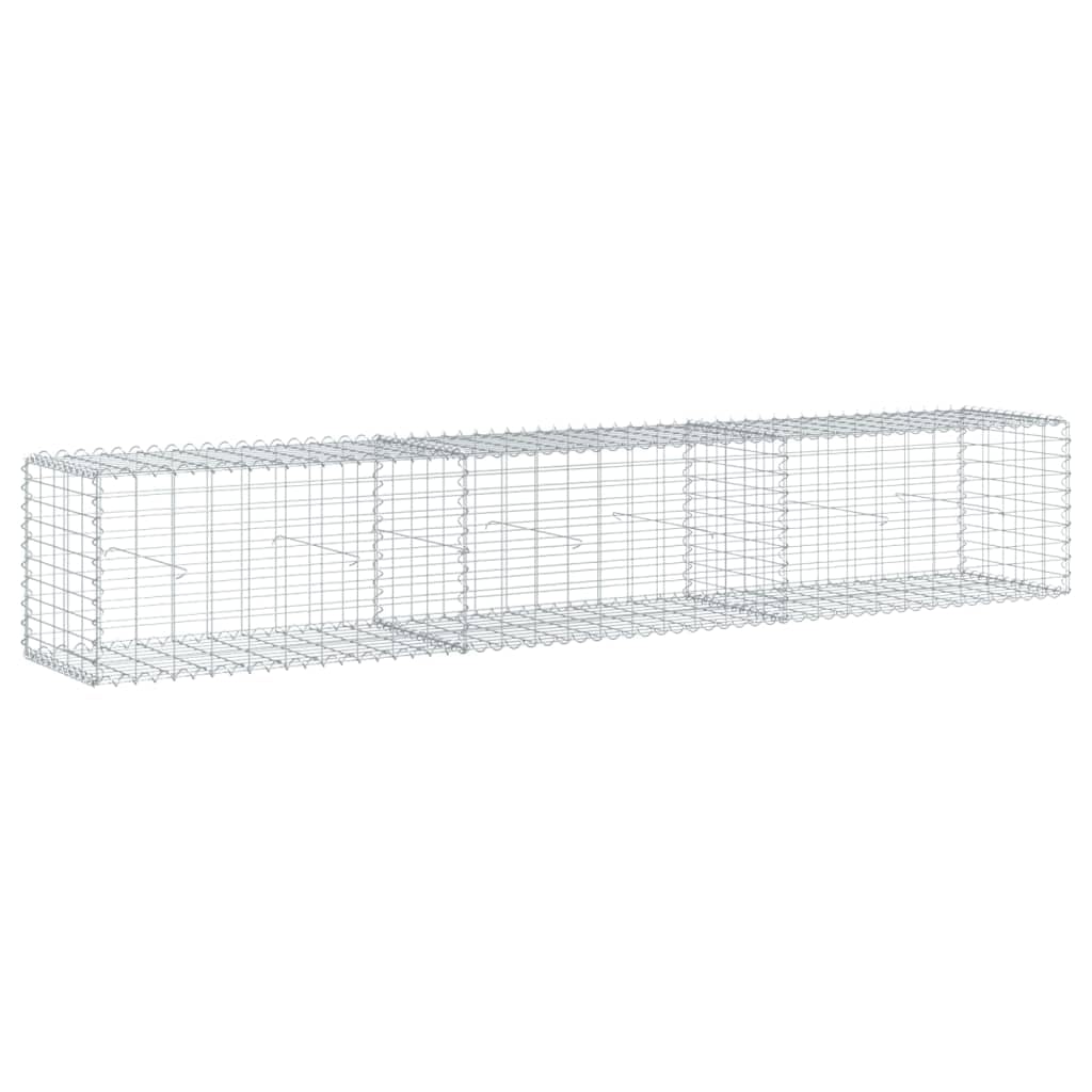 Vidaxl Gabion Basket With Cover - Galvanized Iron Cage, 118.1'X19.7'X19.7', Outdoor Landscaping & Decor Solution
