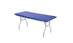 Kwik-Covers 8' Rectangular Plastic Table Covers 30' X 96' (8 Feet), Bundle Of 10 - Indoor Or Outdoor Fitted Table Covers For Banquet Tables (10 Pack, Royal Blue)