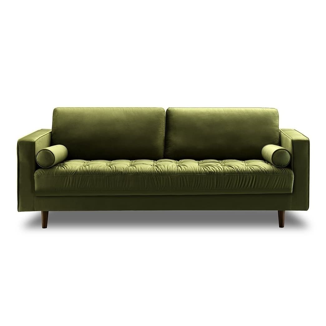 Bente Tufted Velvet 3-Seater Sofa - Green