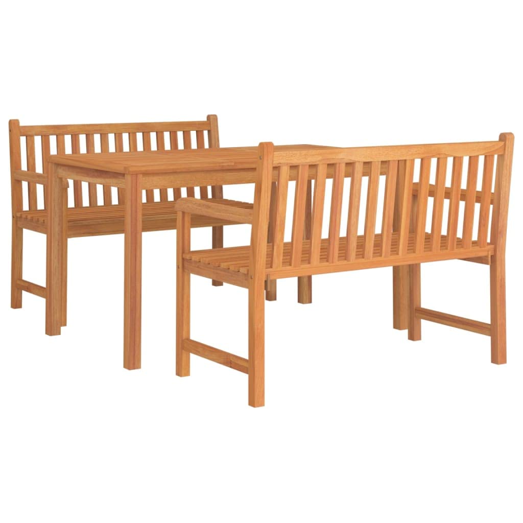 vidaXL Solid Teak Wood Patio Dining Set - 5-Piece Outdoor Furniture Set with Weather-Resistant Finish, Includes Comfortable Chairs and Table, Perfect for Garden, Patio, or Kitchen Spaces