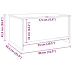 vidaXL Coffee Table Black 31.5"x21.9"x16.3" Engineered Wood