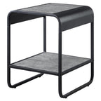 Acme Raziela Wooden End Table with Shelf in Concrete Gray and Black