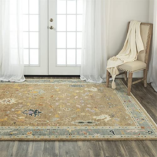 Muse 9' X 12' Abstract Taupe/Gray/Brown/Blue/Gray Hand Knotted Area Rug