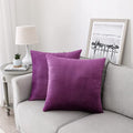 Nini All Decorative Throw Pillow Covers Velvet 26X26 Inch Pack Of 2 Purple Cushion Covers Soft For Couch Sofa Bedroom Living Roo