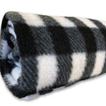 MAMRAJ Black and White Acrylic Wool Blankets, Warm and Soft, FullLength, CheckDesign Single Bed Blanket [ 200 cm x 130 cm] [Se