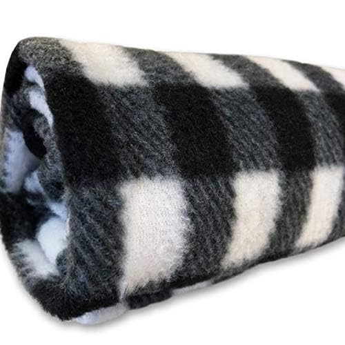 MAMRAJ Black and White Acrylic Wool Blankets, Warm and Soft, FullLength, CheckDesign Single Bed Blanket [ 200 cm x 130 cm] [Se