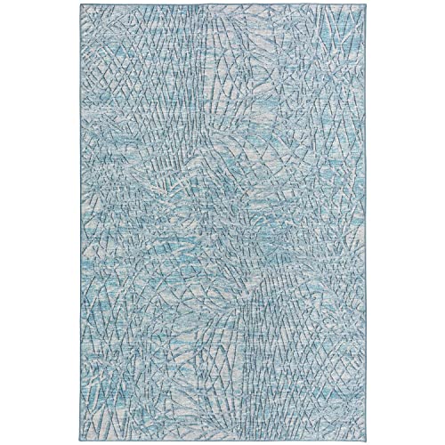 Winslow Wl2 Blue Transitional Rug Rectangle 5' X 7 ' 6"