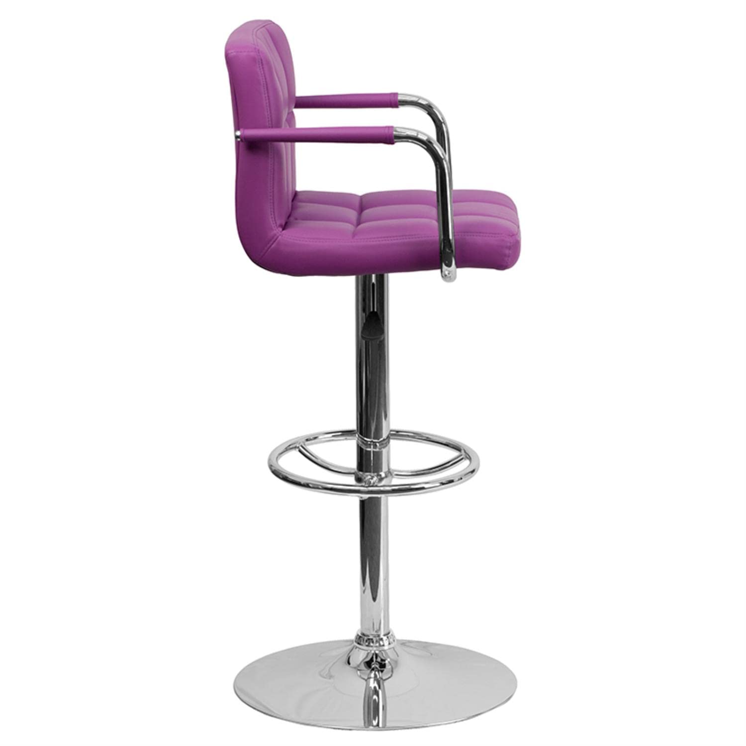 Flash Furniture Vinyl Adjustable Height Barstool, 1 Pack, Purple