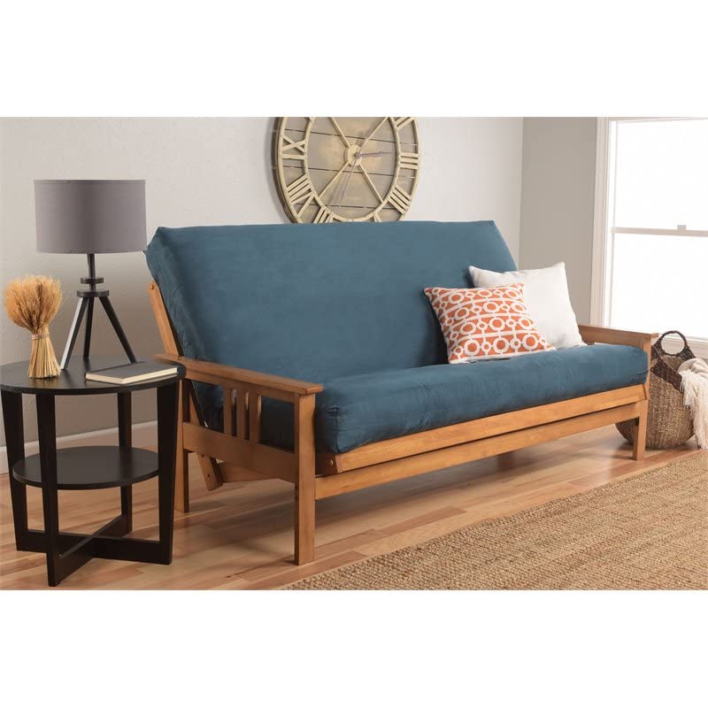 Kodiak Furniture Monterey Butternut Sofa with Suede Blue Mattress