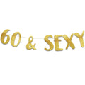 Festiko60 & Sexy Gold Glitter Banner  60Th Happy Birthday Decorations  60Th Birthday Party Supplies