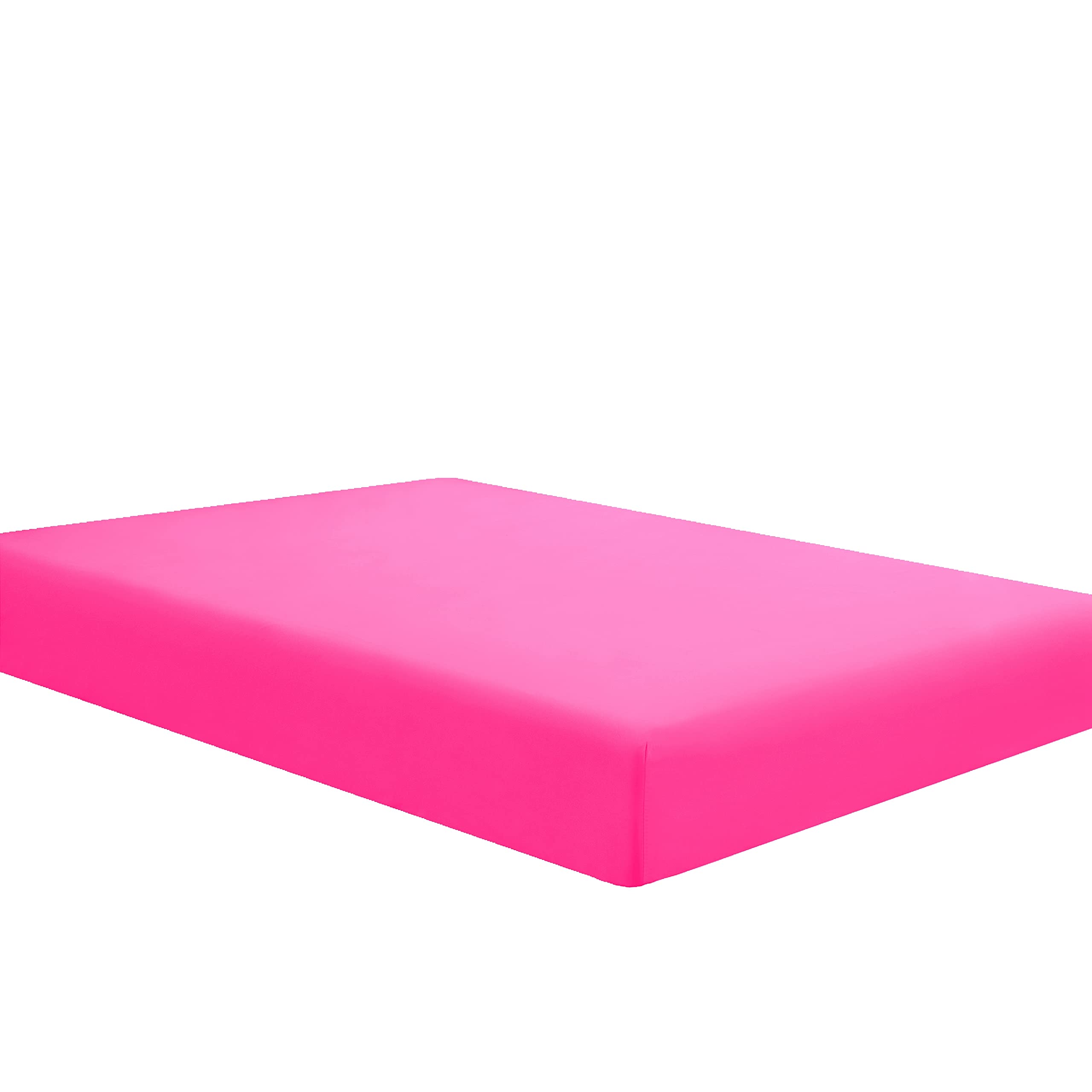 Sfoothome Hot Pink Fitted Sheet, 14 Inch Pocket Deep, Microfiber Sheets, Twin Size