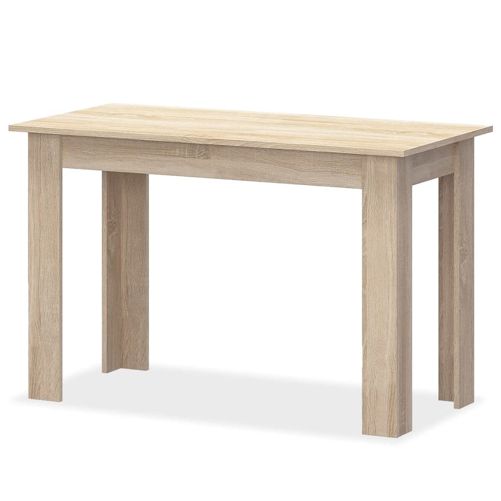 vidaXL Dining Table and Benches 3 Pieces Chipboard Oak