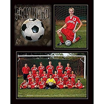 Play Hard Soccer 7x5/3.50x5 Memory Mates cardstock Double Photo Frame Sold in 10s - 5x7