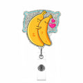 Valentine'S Day Badge Reel Retractable Cute Banana Lovers Badge Holder Nurse Name Tag Holder Pediatrics Nursing Badge Clip Valen