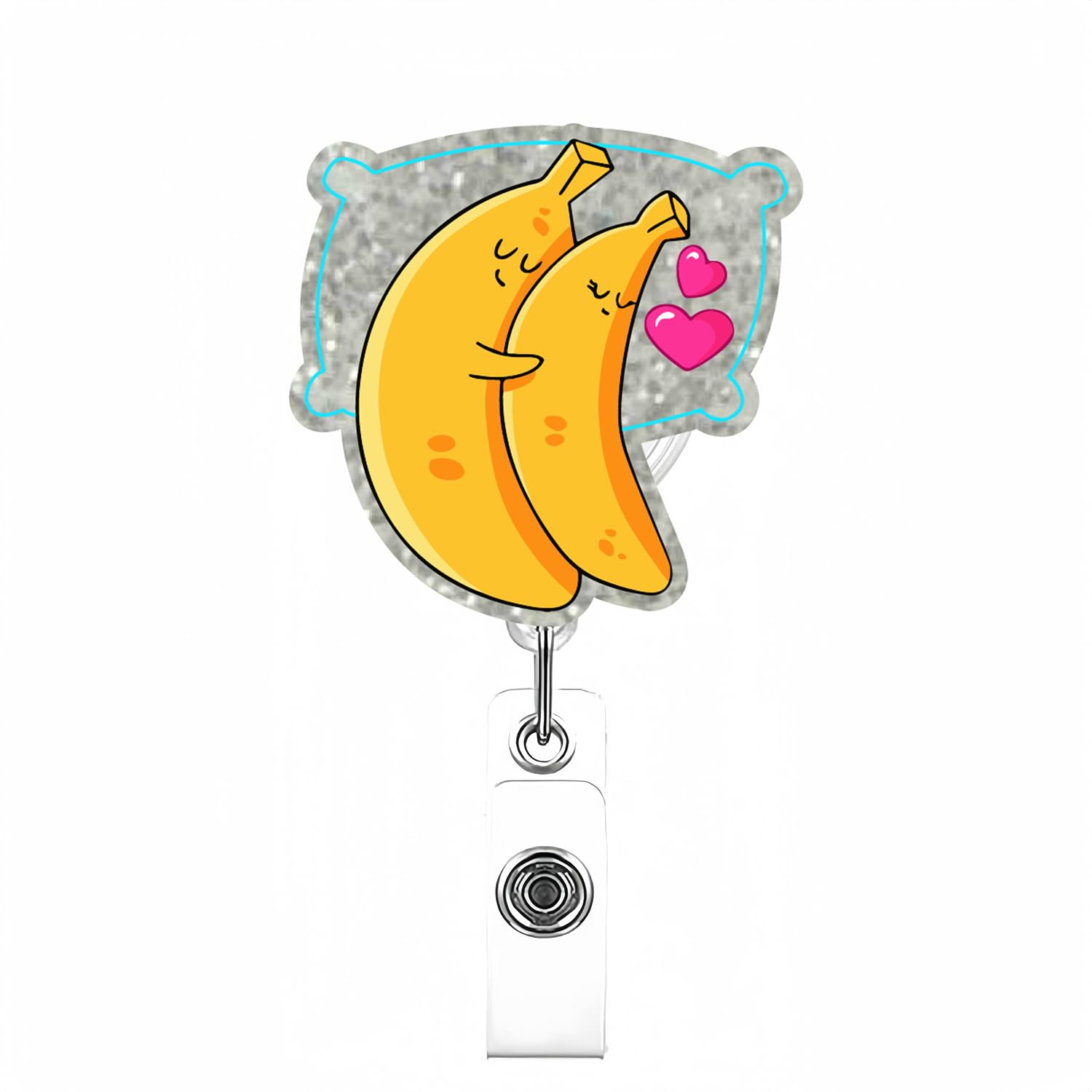 Valentine'S Day Badge Reel Retractable Cute Banana Lovers Badge Holder Nurse Name Tag Holder Pediatrics Nursing Badge Clip Valen