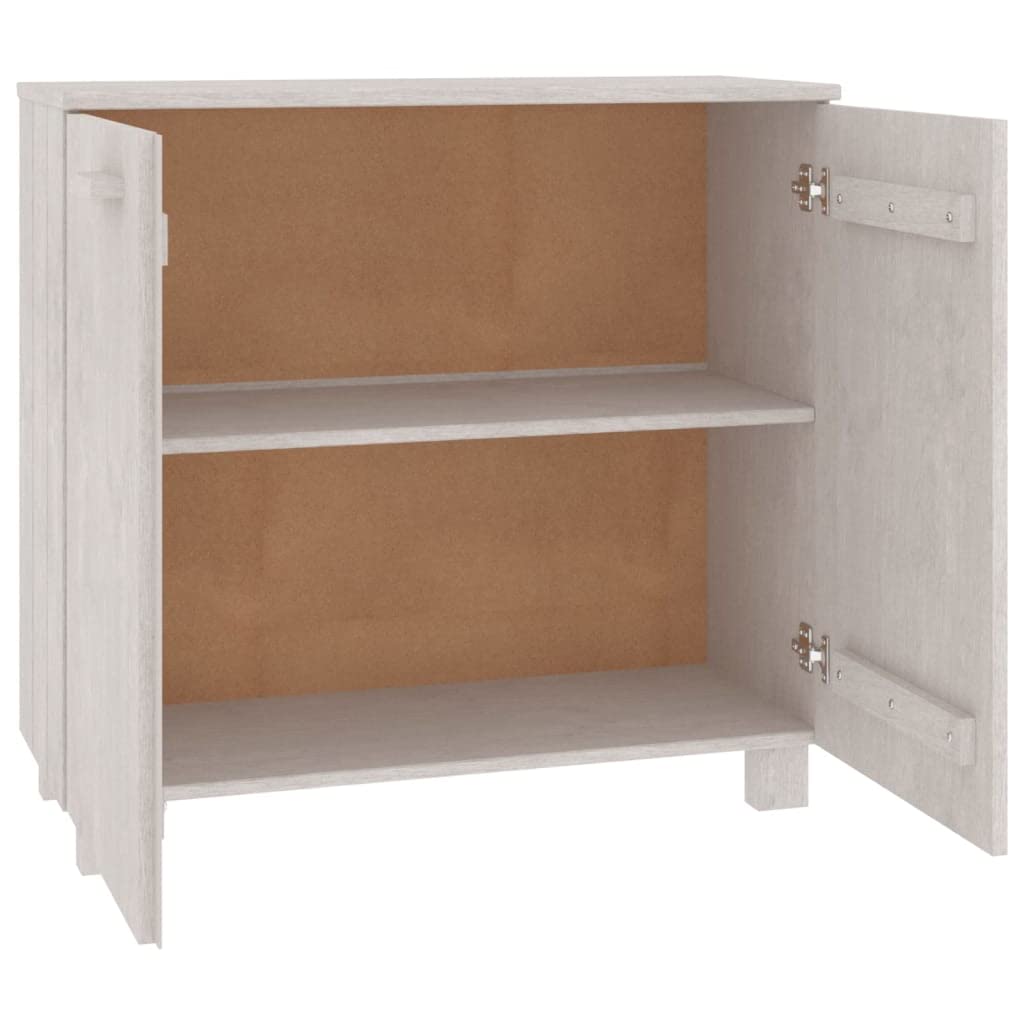 vidaXL Hamar Wooden Sideboard - Solid Pine Wood and MDF Construction in White – Spacious Storage Solution with 2 Doors – 33.5"x13.8"x31.5" Dimensions – Assembly Required