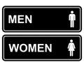 Standard Men Women Restroom Sign (Set Of 2) - Black - Large 1 Pack