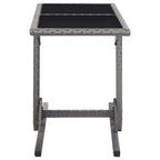 vidaXL Rectangular Patio Table 43.3"x20.9"x28.3" with Glass Top and Poly Rattan Construction, Ideal for Outdoor Use - Anthracite