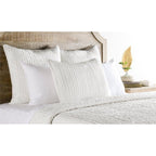 Kosas Home Dimitry 96x92 Rayon Velvet and Cotton Sateen Queen Quilt in Ivory