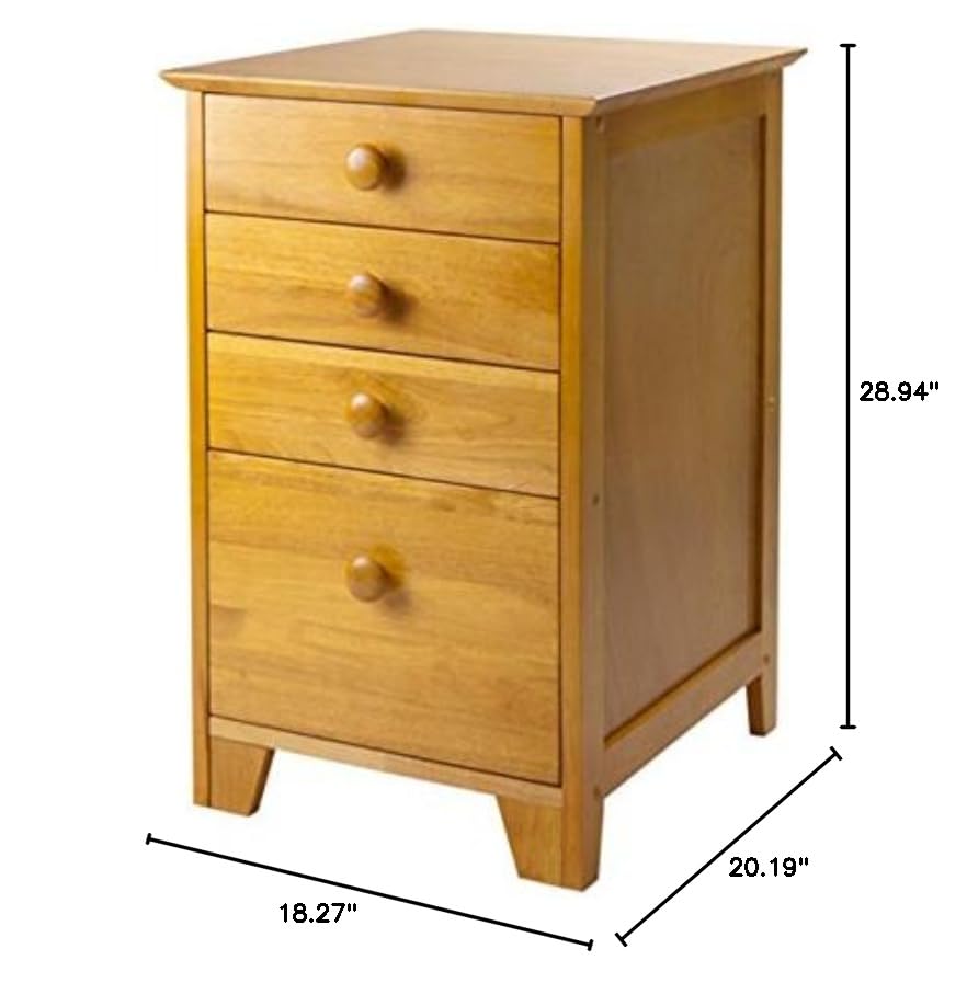 Ergode Wood Studio Home File Cabinet | Durable & Timeless Design | Ample Storage for Files & Office Essentials | Legal & Letter Size | Solid Wood & Composite | Honey Finish