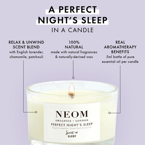 'Neom- Perfect Night'S Sleep Scented Candle, Travel Size | Lavender & Jasmine | Essential Oil Aromatherapy Candle | Scent To Sle