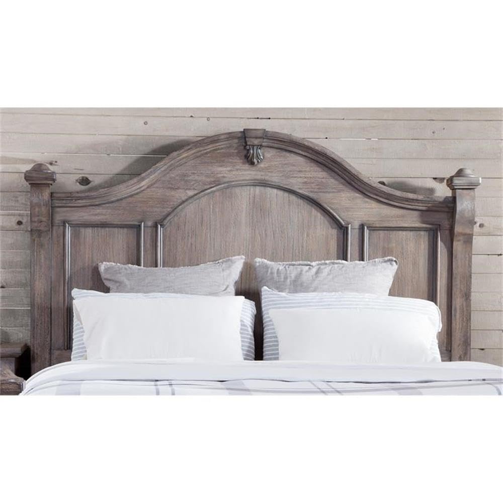 American Woodcrafters Heirloom Rustic Charcoal Wood Queen Poster Headboard