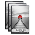 ELSKER&HOME 11x17 Picture Frame 3 Pack, Black 11x17 Poster Frame for Horizontal or Vertical Wall Mounting, Sturdy and Scratch-pr