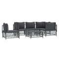 vidaXL Patio Furniture Set 6 Piece, Sectional Sofa with Cushions, Patio Lounge Set for Outdoor Garden Lawn Backyard, Anthracite Steel