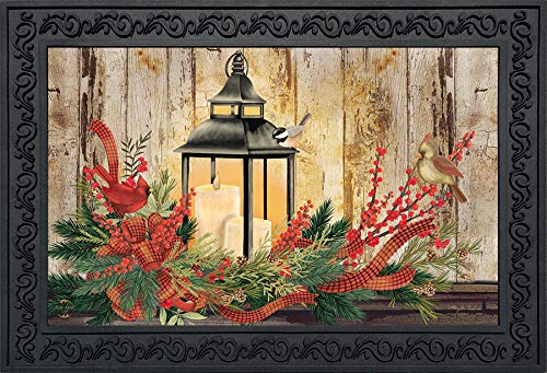 Briarwood Lane Holiday Lantern Christmas Doormat Rustic Cardinals Indoor Outdoor 30' X 18'