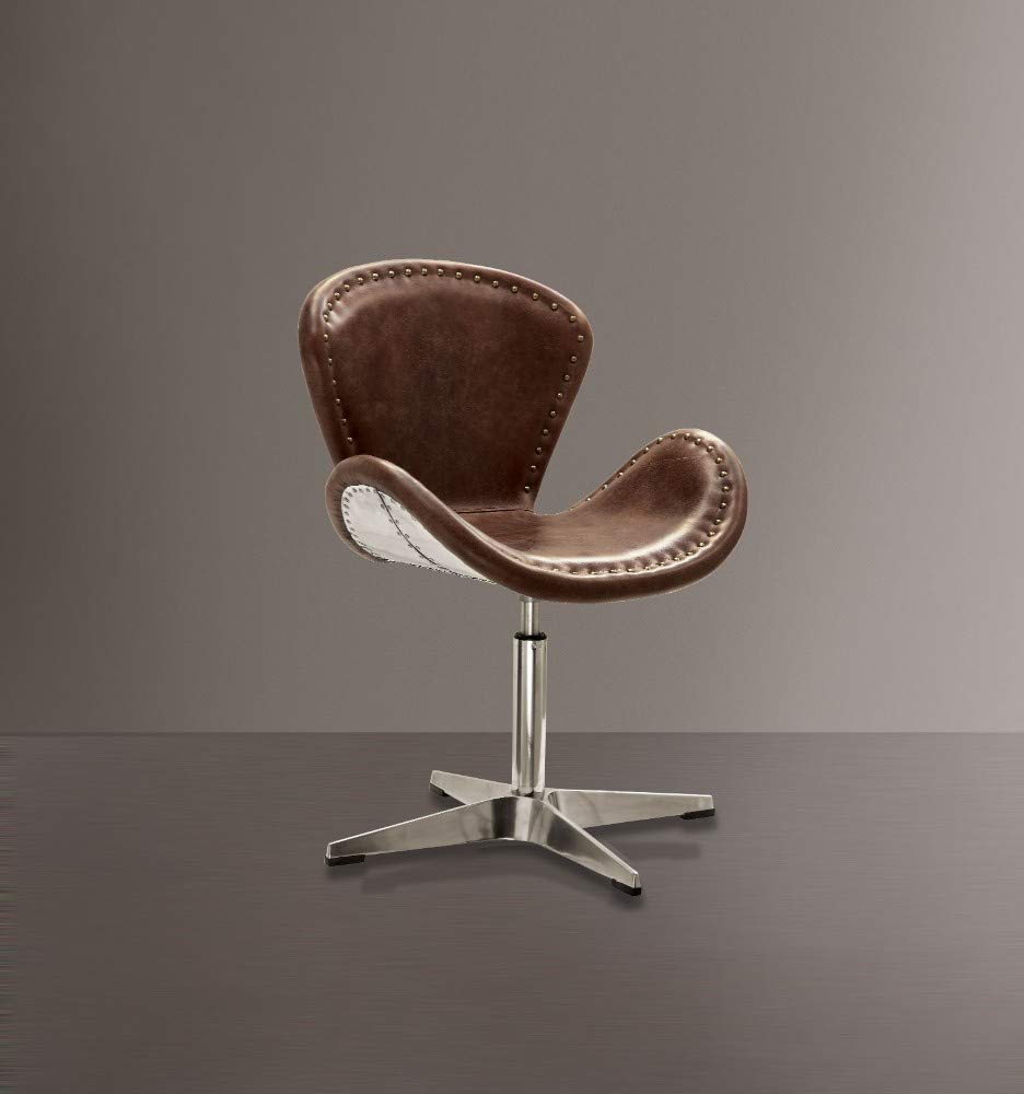 Benjara Benzara Classy Leatherette Accent Chair, Brown