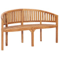 vidaXL Banana Bench, Outdoor Patio Banana Bench Loveseat with Armrest, Garden Bench for Yard Porch Entryway Lawn Poolside, Solid