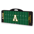 Picnic Time Ncaa Wake Forest Demon Deacons Football Field Folding Picnic Table - Camping Table - Outdoor Table With Umbrella Hole, (Black)
