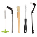 Espresso Machine Cleaning Brush Set - CAFEMASY 5 Pieces Coffee Cleaning Brush Natural Bristles Wooden Brush for Coffee Grinder a