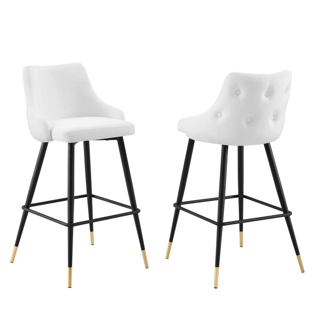 Modway Adorn Performance Velvet Bar Stool Set Of 2, White