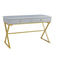 Campaign 2 Drawer Desk, Grey