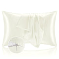 Bedelite Satin Pillowcase With Zipper 2 Pack, Ivory Pillow Cases Standard Size, Super Soft And Cooling Similar To Silk Pillow Ca