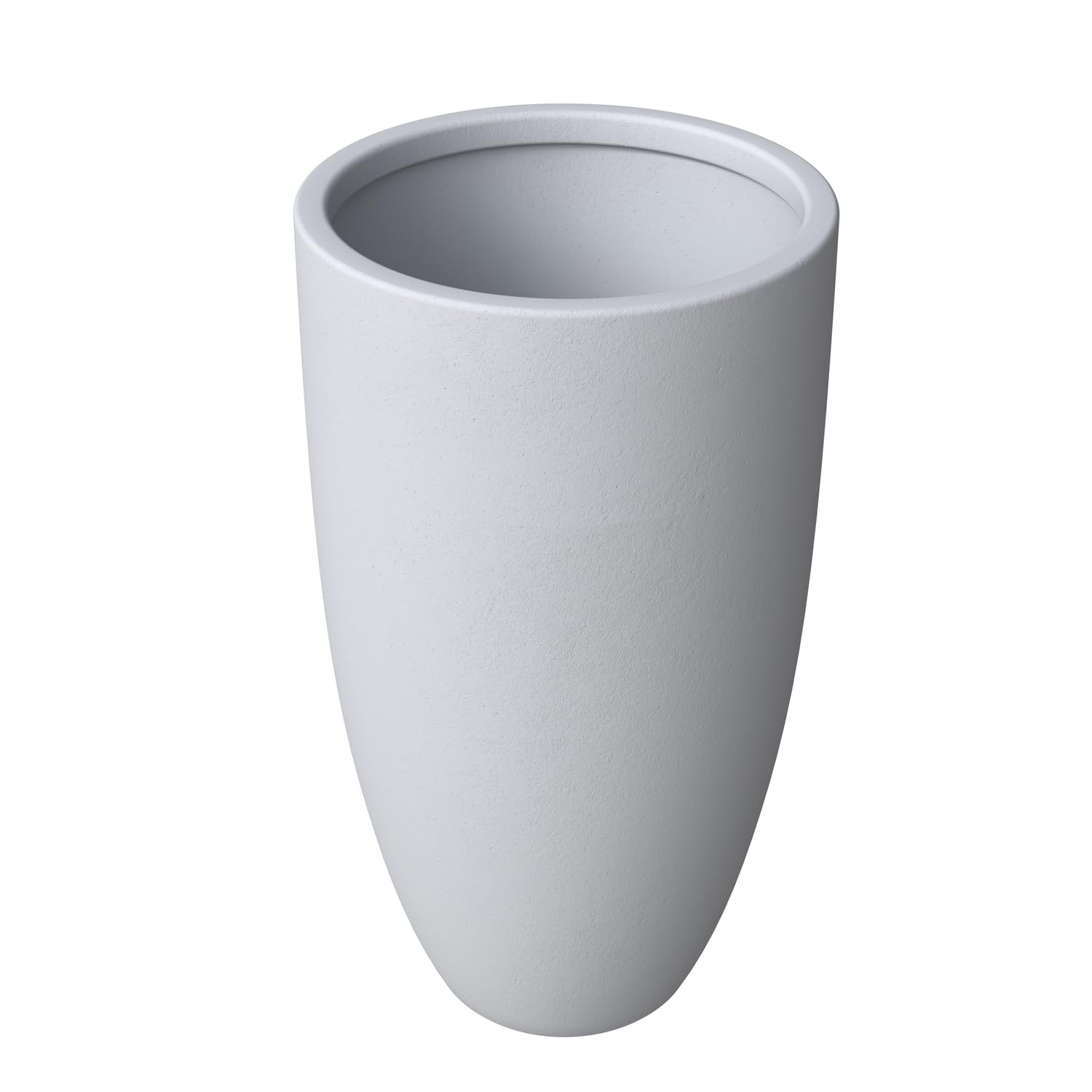 Crete Series Poly Stone Planter in Aged Concrete 13.4 Dia, 23.6 High